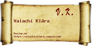Valachi Klára névjegykártya